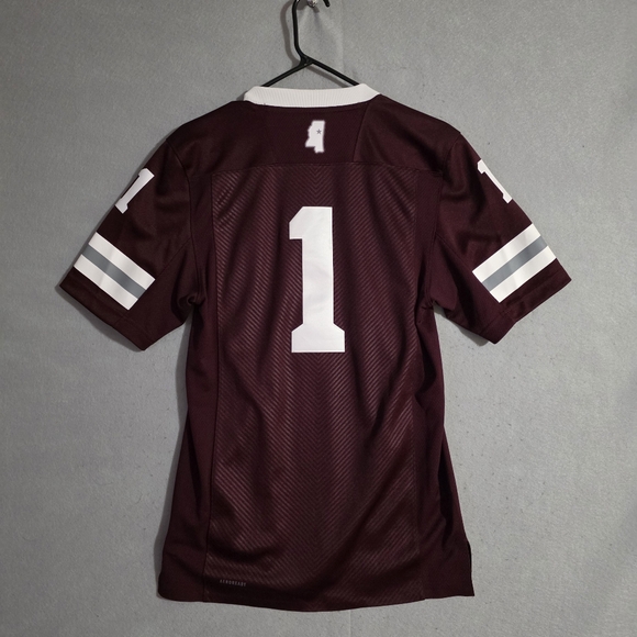 Adidas Mens #1 Mississippi State Bulldogs Maroon Football Jersey Size Small - Picture 9 of 12